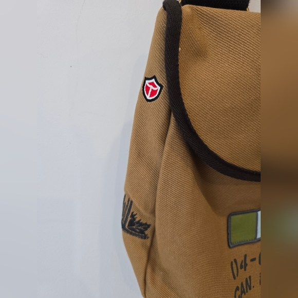 VIMY RED CANOE Canvas Messenger Bag Brown Shoulder Ajustable Strap 16x14 - Picture 8 of 9